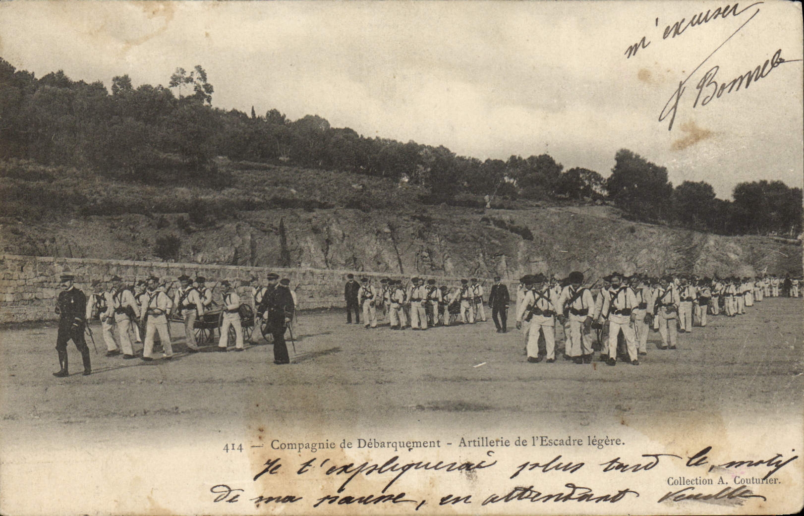 CPA Militaria Compagnie de debarquement Artillerie de l'escadre legere 
