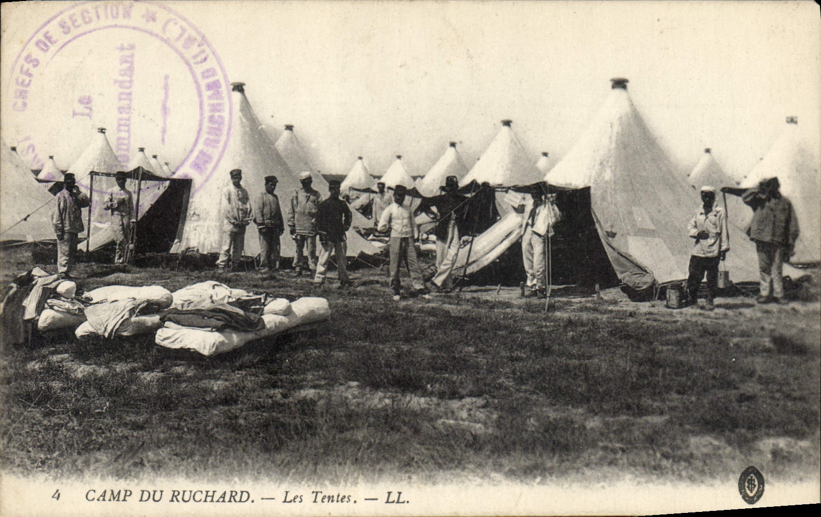VINTAGE POSTCARD Militaria Camp of Buchard tents