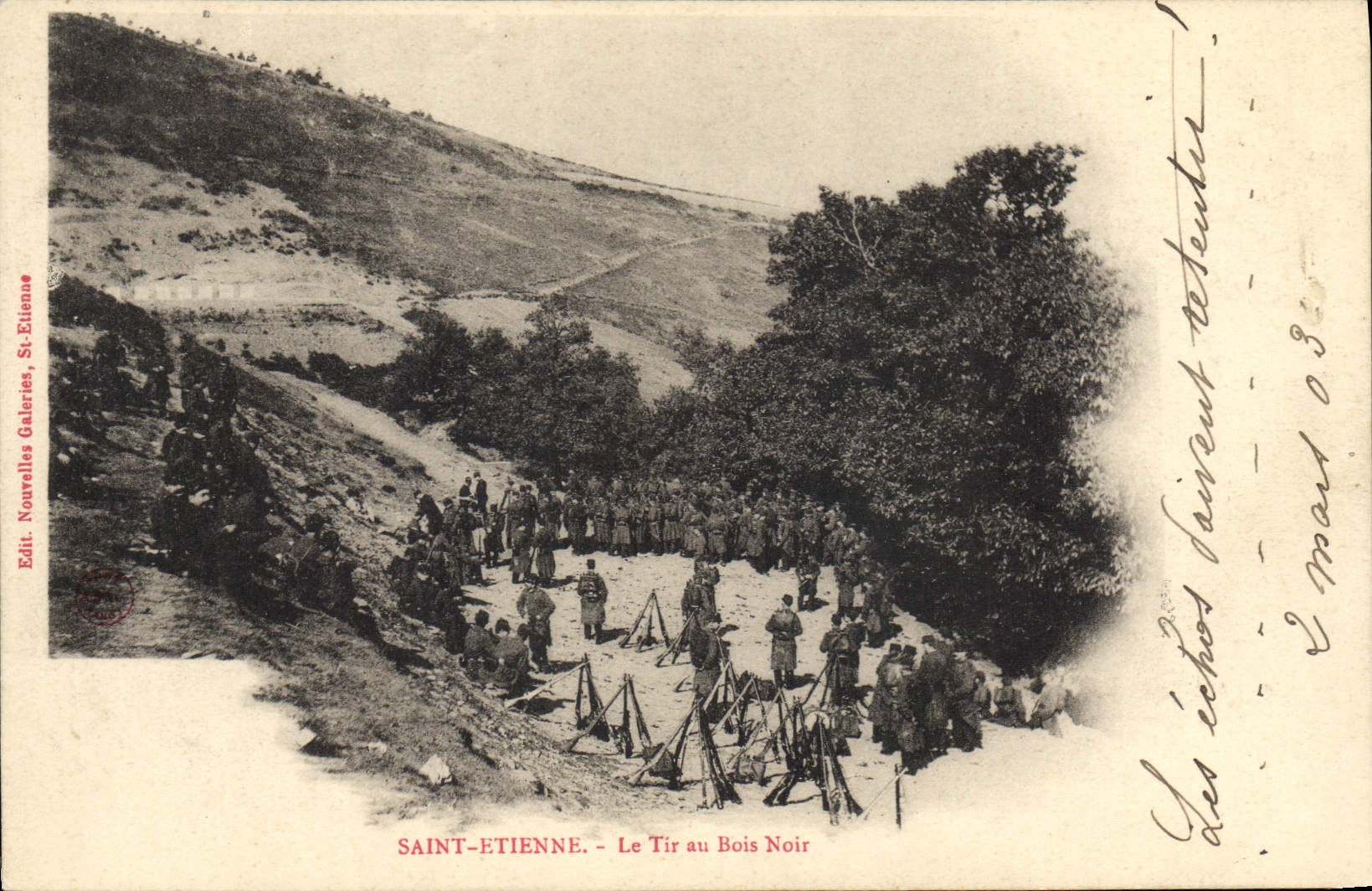 CPA Militaria Saint Etienne Le tir au bois noir 
