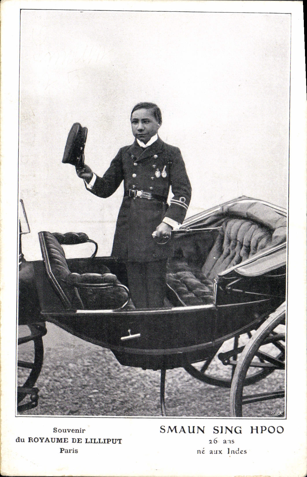 VINTAGE POSTCARD Dwarf Foklore Smaun Sing Hpoo in the Indies India Lilliput Paris TOP