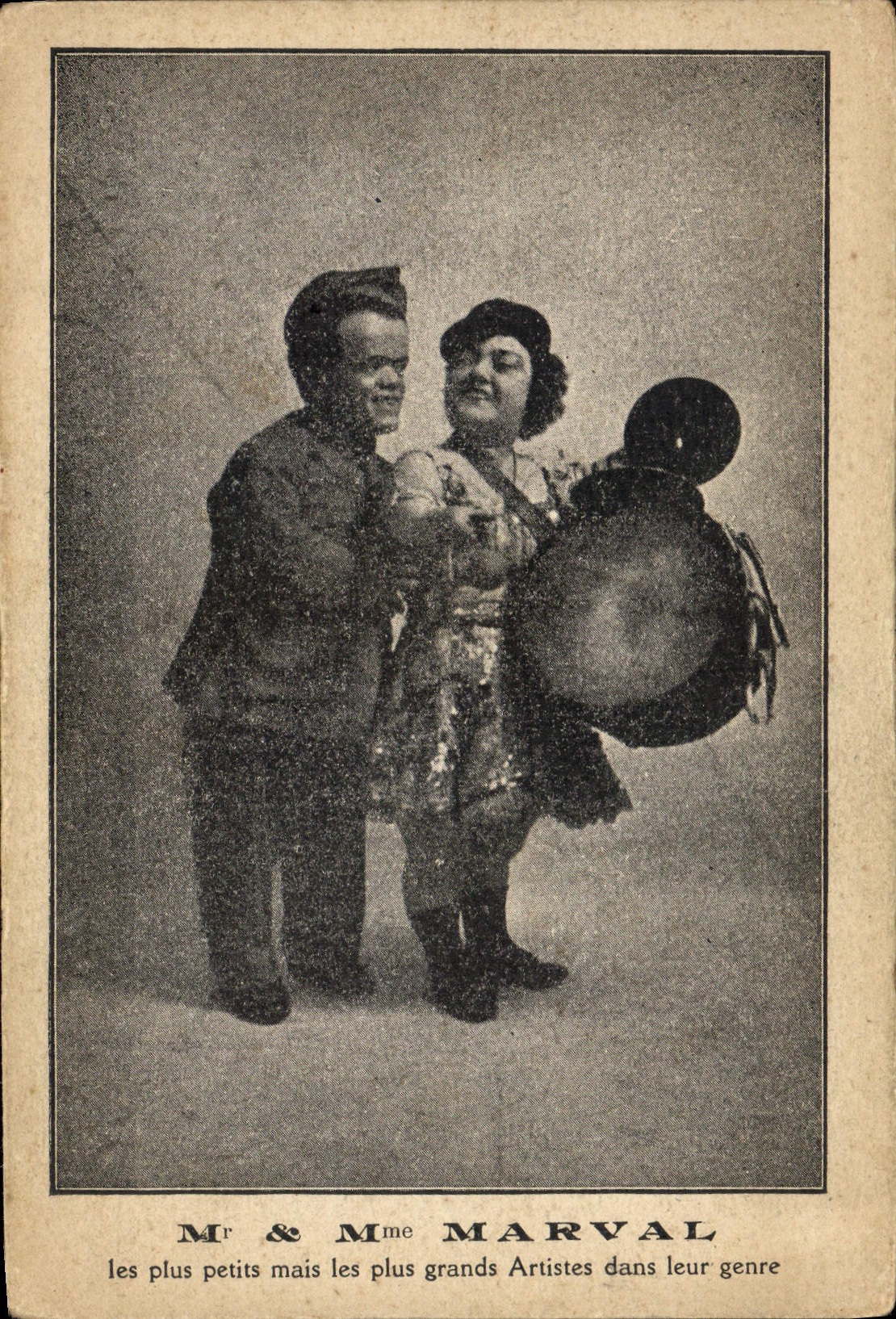 VINTAGE POSTCARD Dwarf Foklore Mr. and Mrs. Marval Aritstes