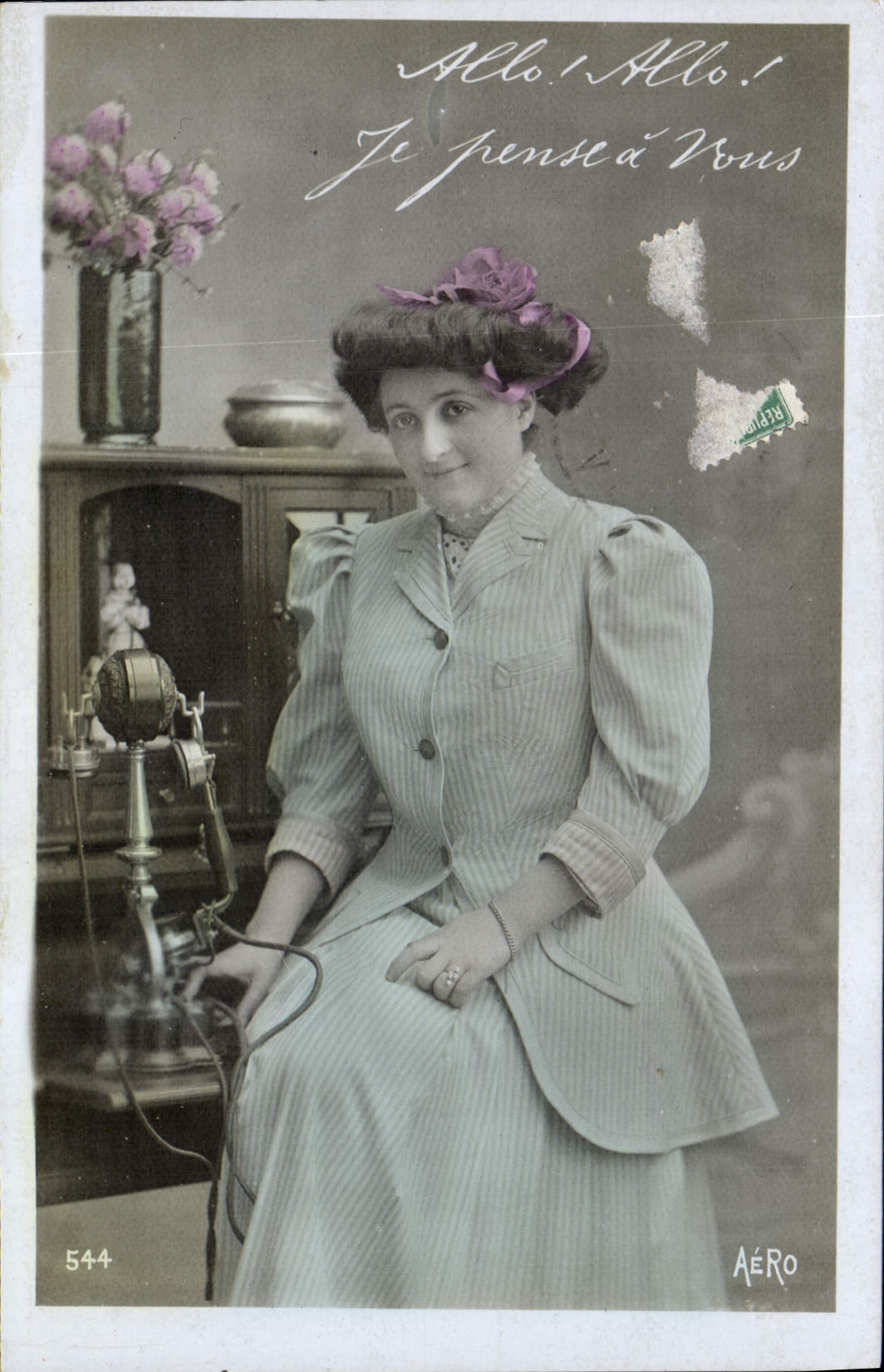 CPA Fantaisie Telephone Femme