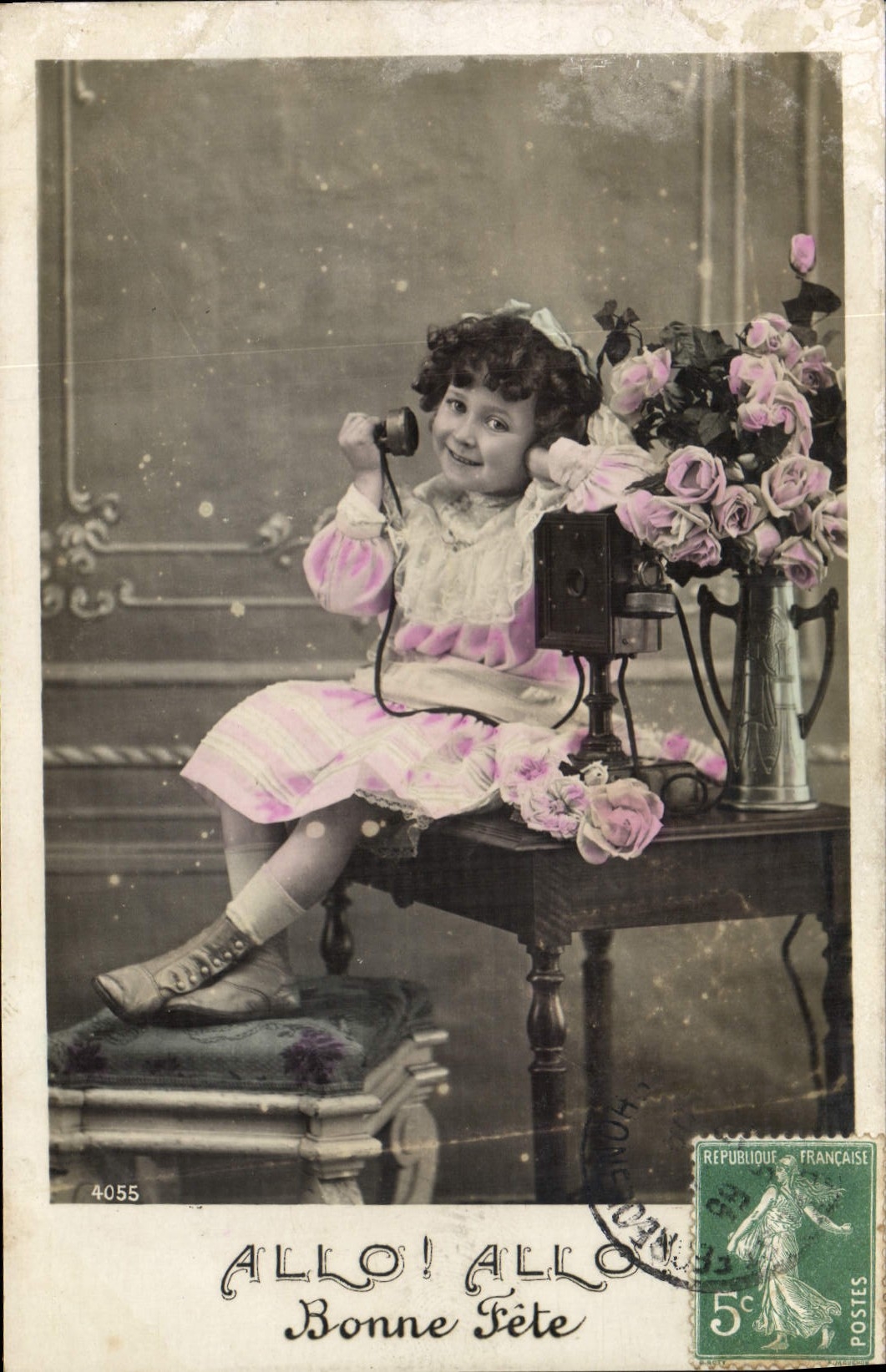CPA Fantaisie Telephone Enfant