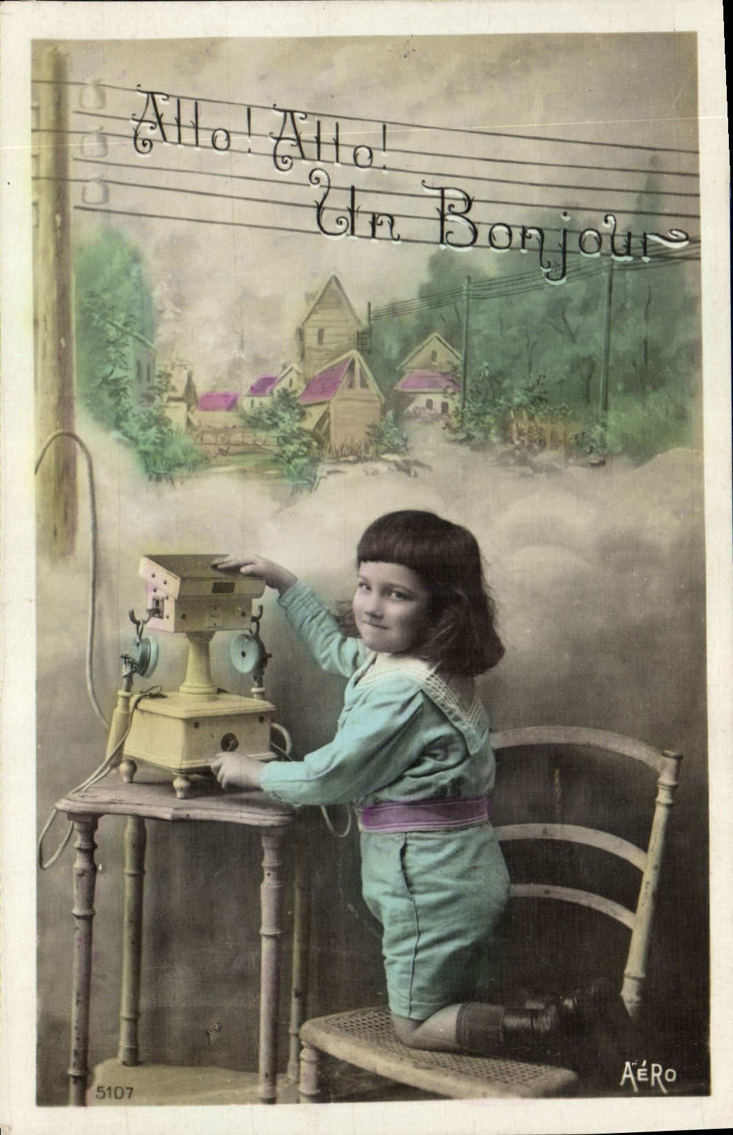 CPA Fantaisie Telephone Enfant