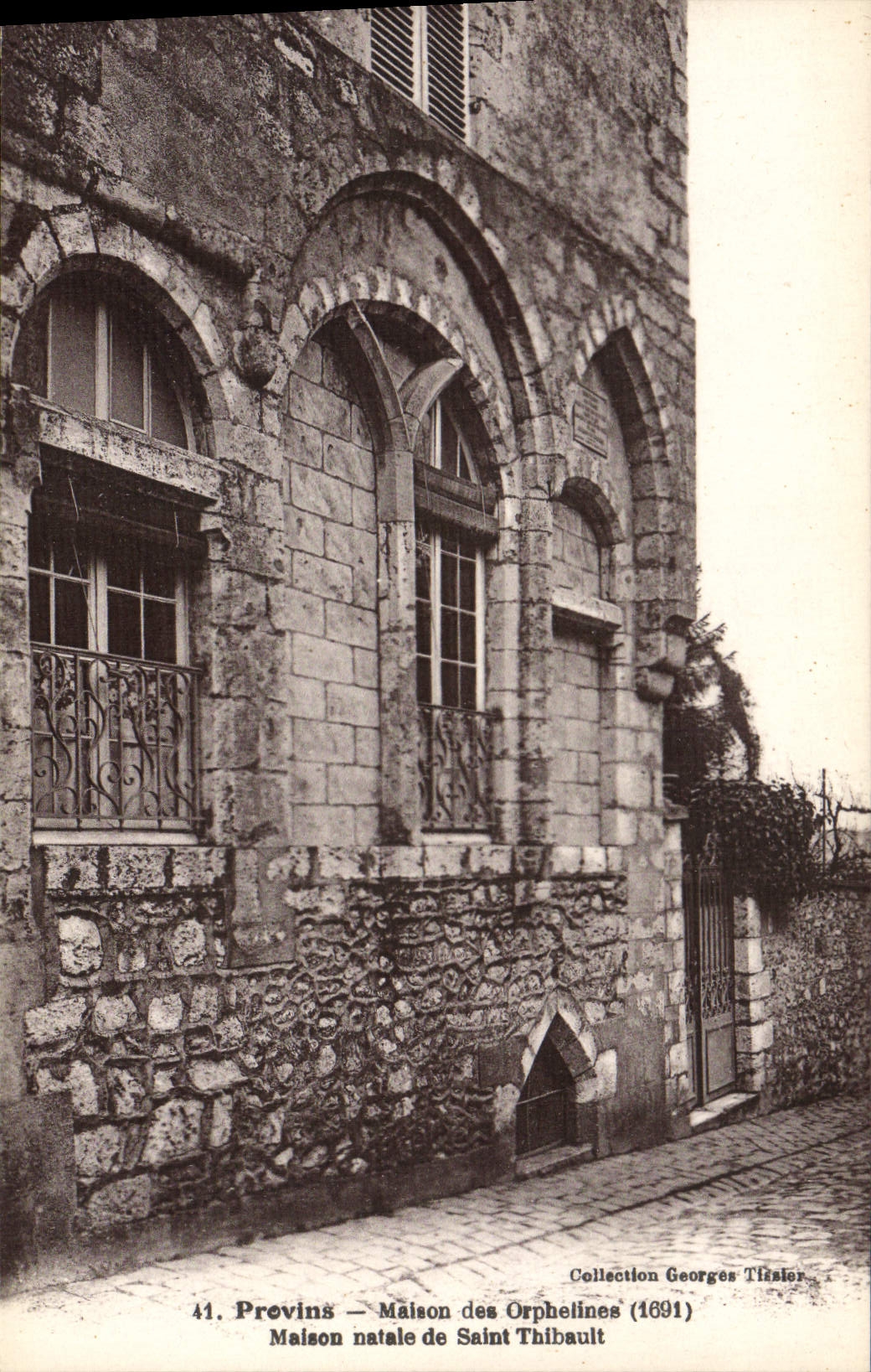 VINTAGE POSTCARD Children Layered branches House of the orphans Native house of Thibault Saint