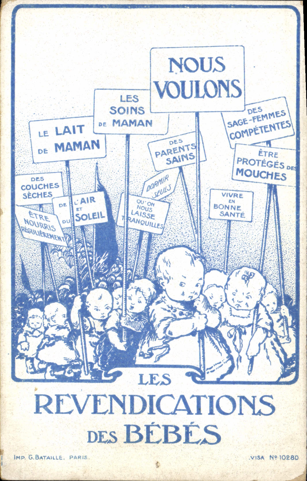 VINTAGE POSTCARD Children claims of the babies