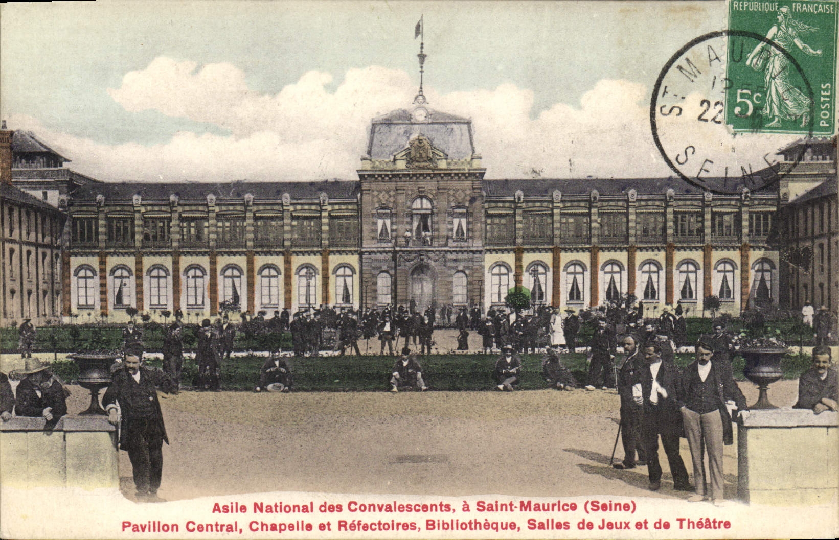 VINTAGE POSTCARD Holy Maurice national Asylum of the convalescents central House Vault and refectories Library Gaming rooms