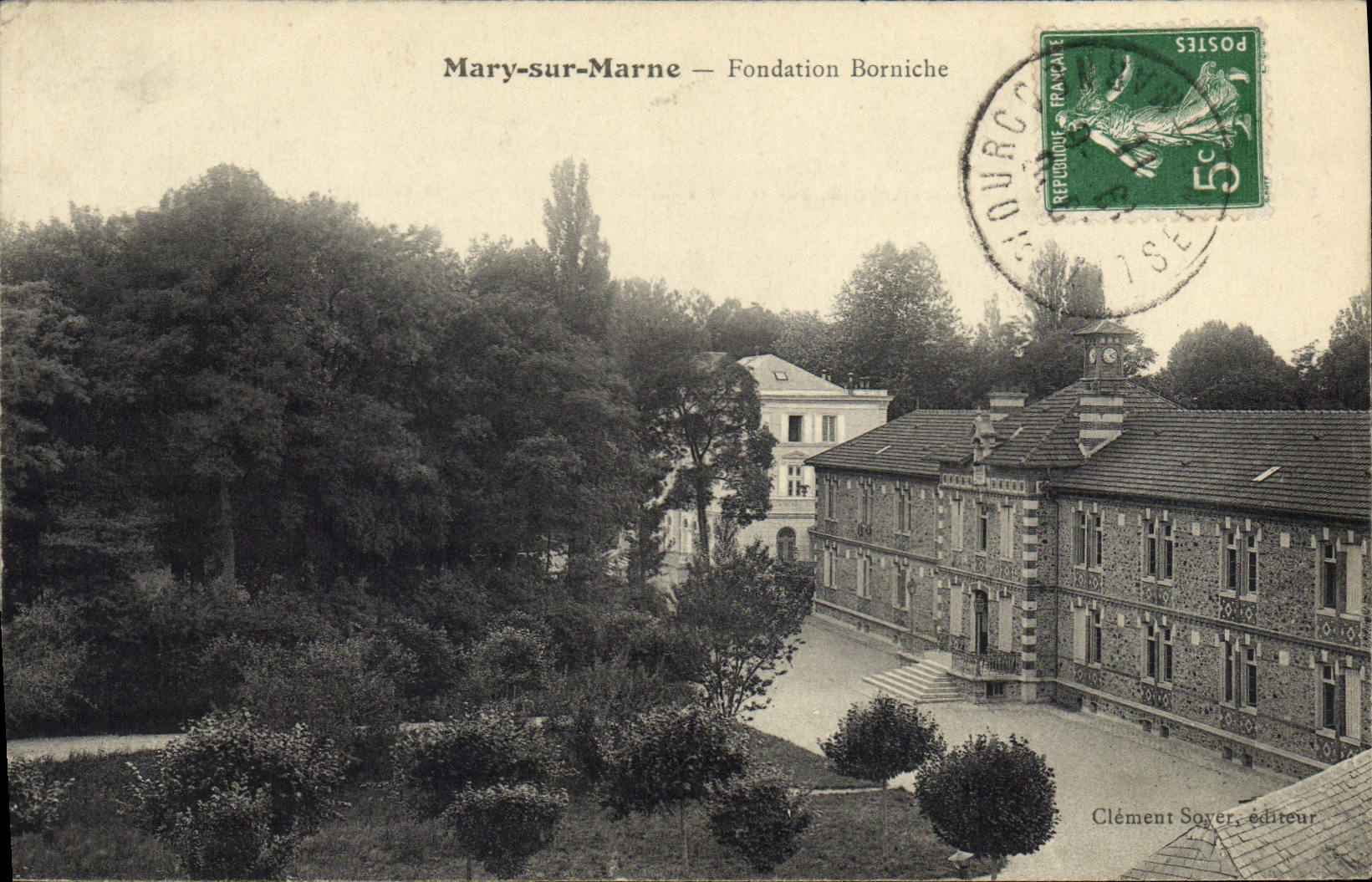 VINTAGE POSTCARD Mary Children on the Marne Borniche Foundation