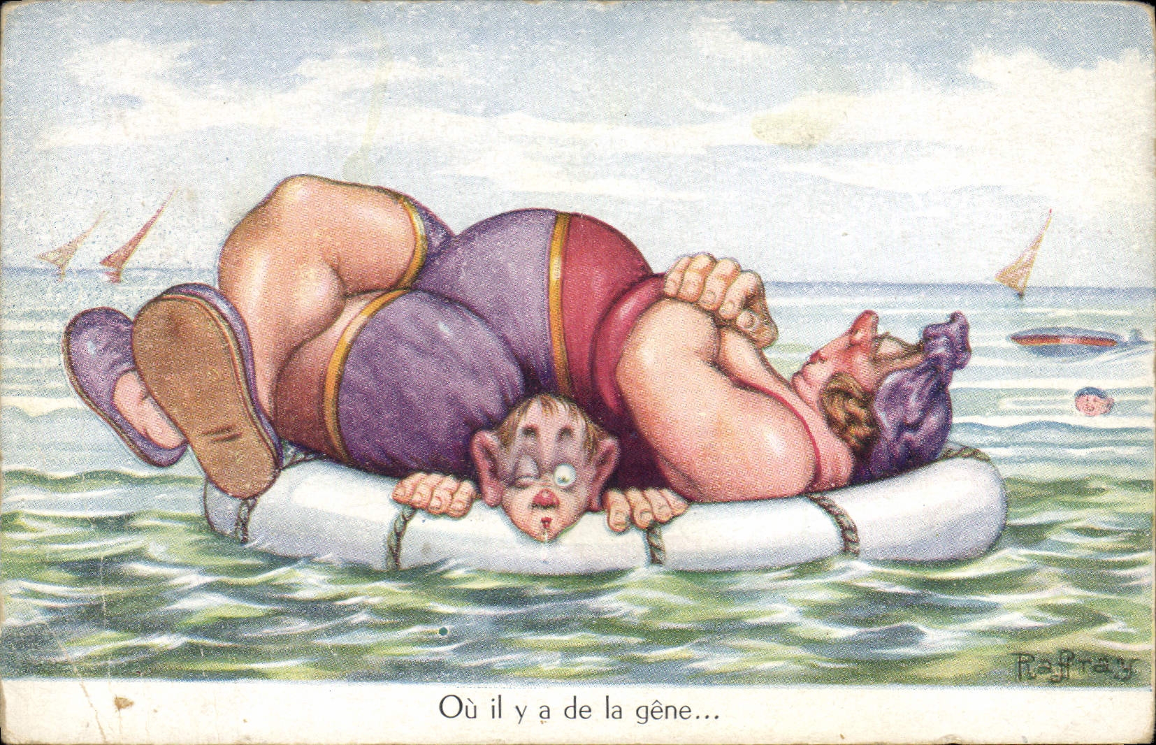 CPA Fantaisie Humour Plage