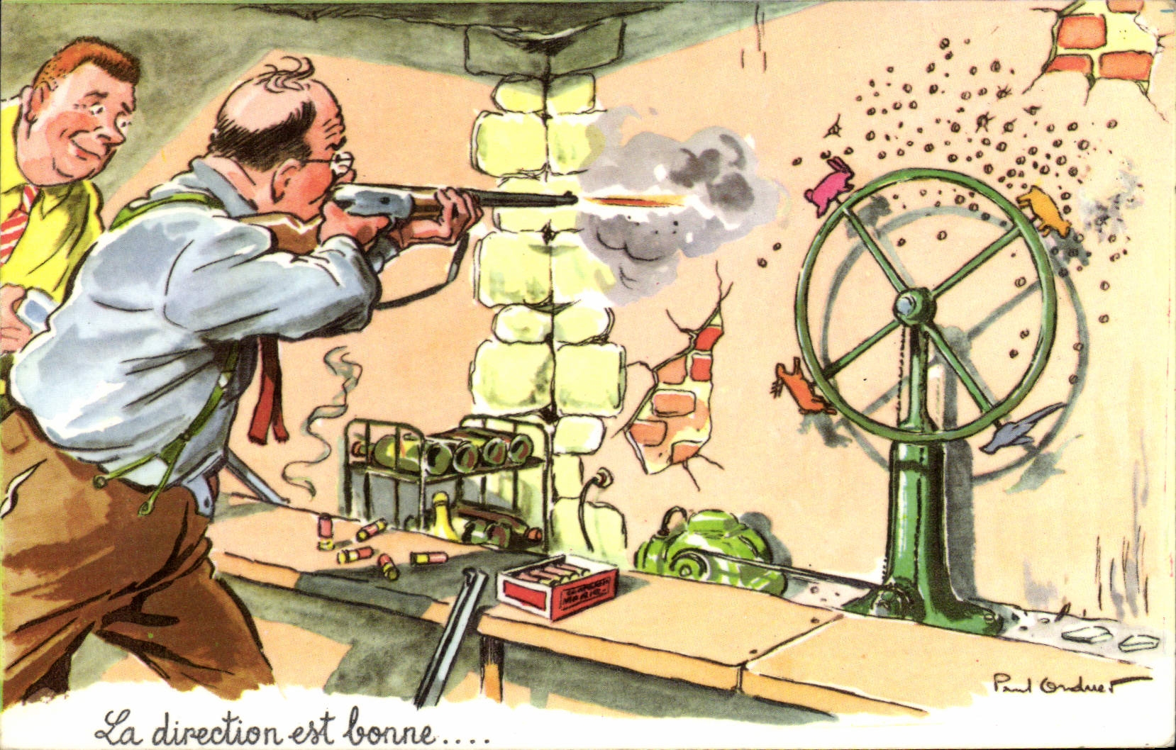 CPA Fantaisie Humour Fusil La direction est bonne