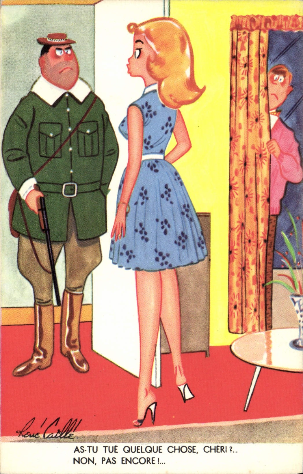CPA Fantaisie Humour Chasse Chasseur Rene Caille