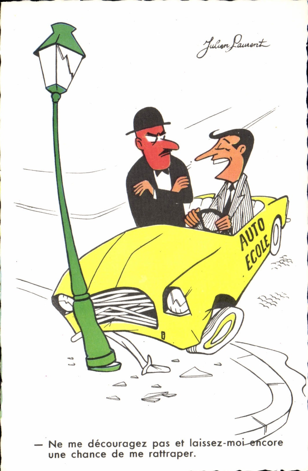 CPA Fantaisie Humour Automobile Auto Ecole