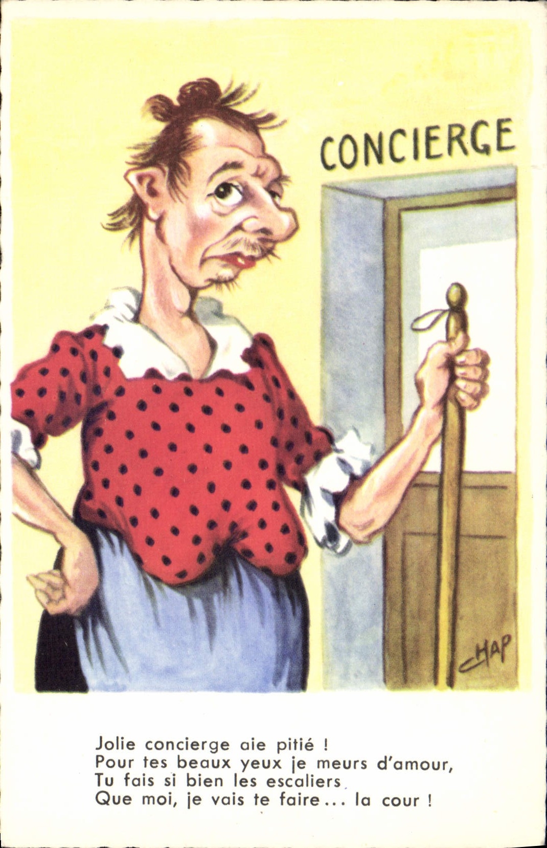 CPA Fantaisie Humour Concierge 