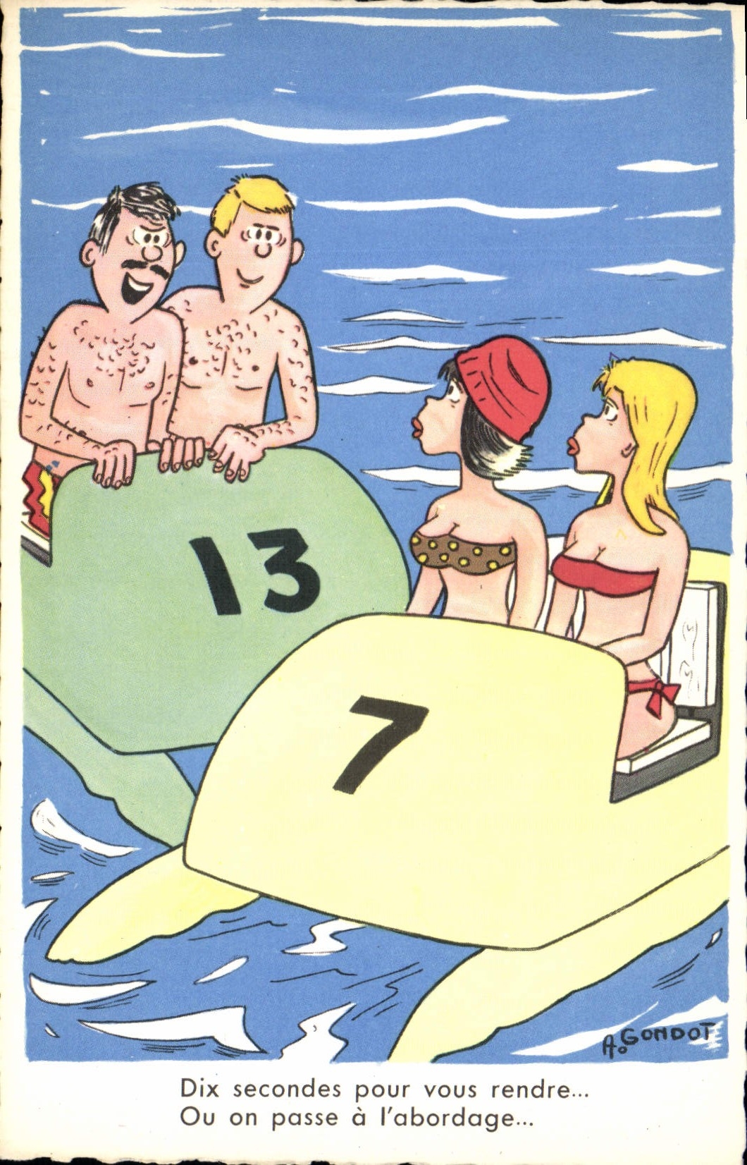 CPA Fantaisie Humour Pedalo