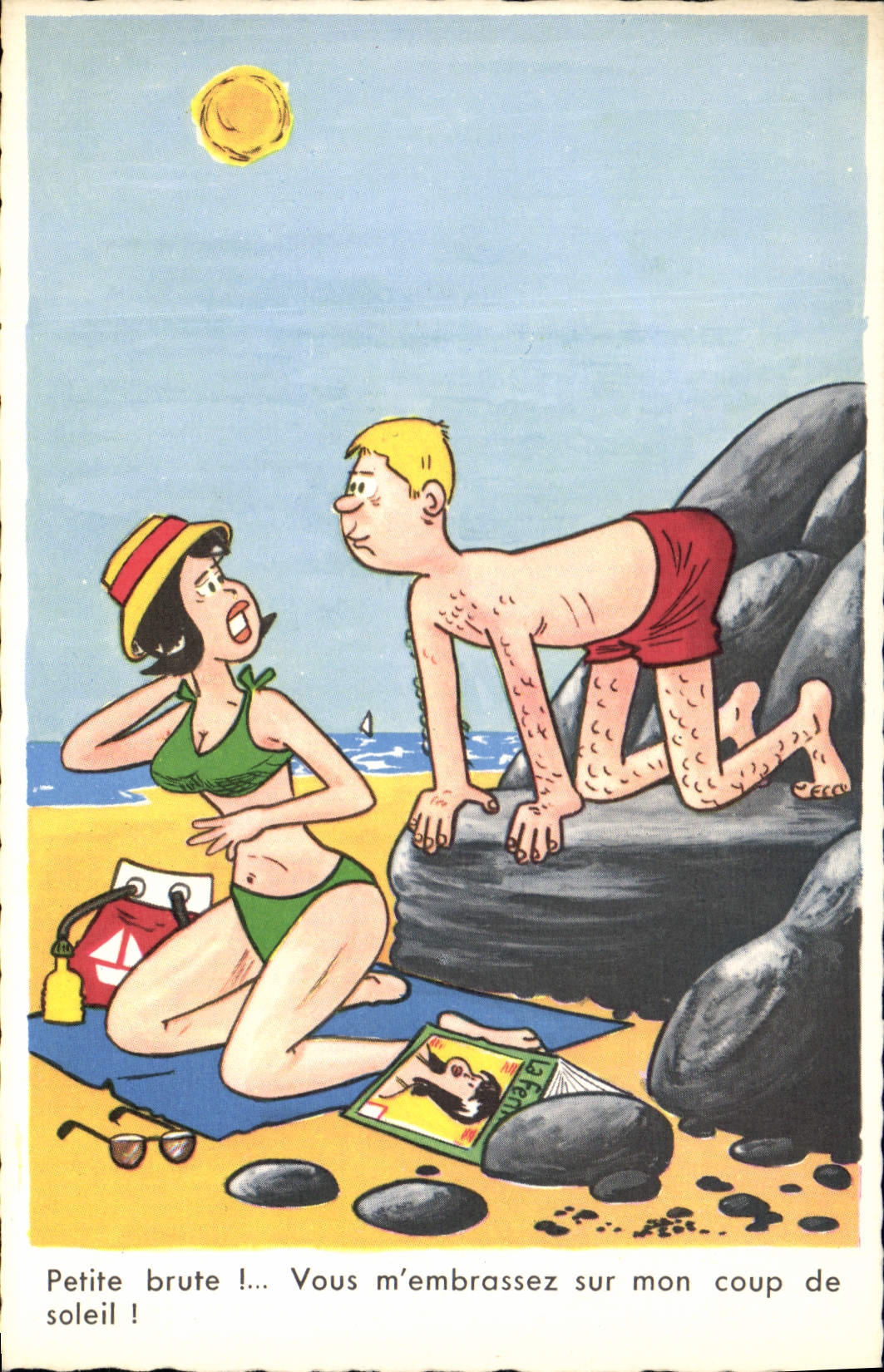 CPA Fantaisie Humour Plage