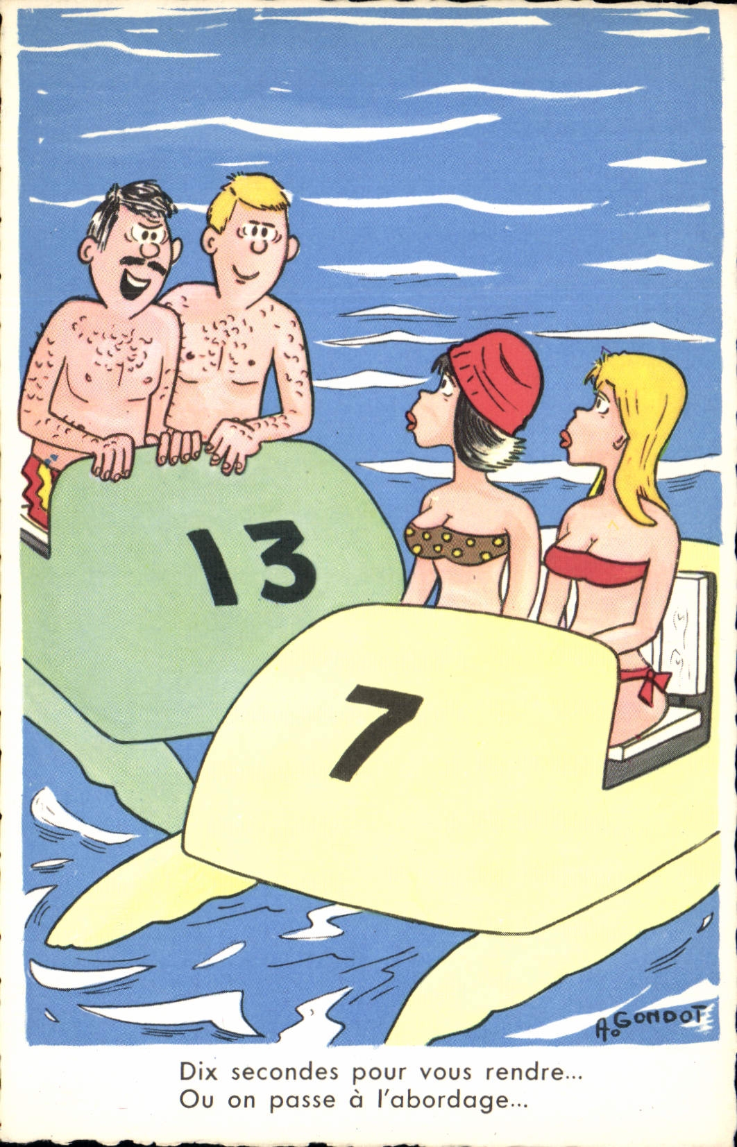 CPA Fantaisie Humour Pedalo