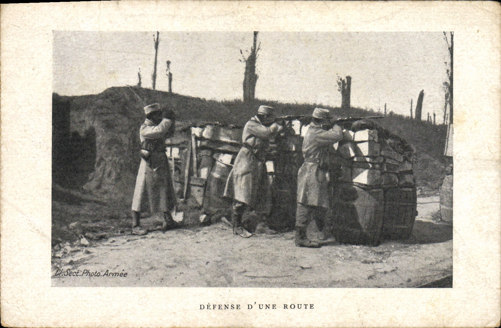 Defensa de Militaria de la POSTAL de la VENDIMIA de un camino