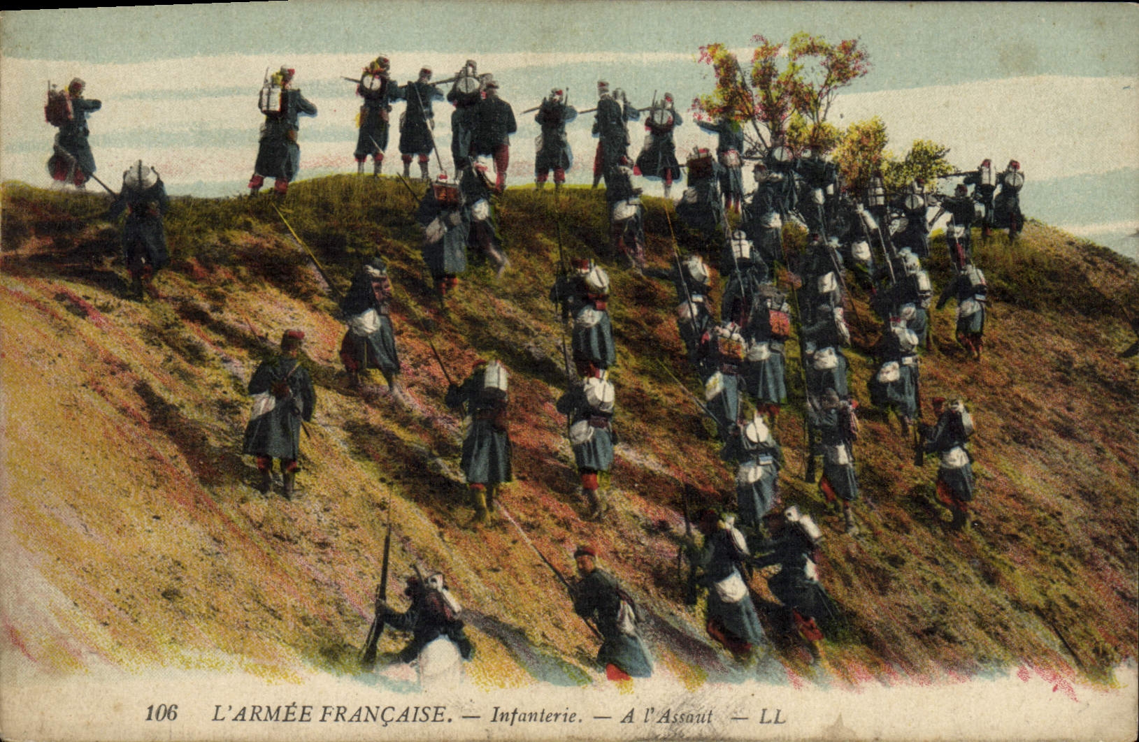 CPA Militaria Infanterie A l'assaut 