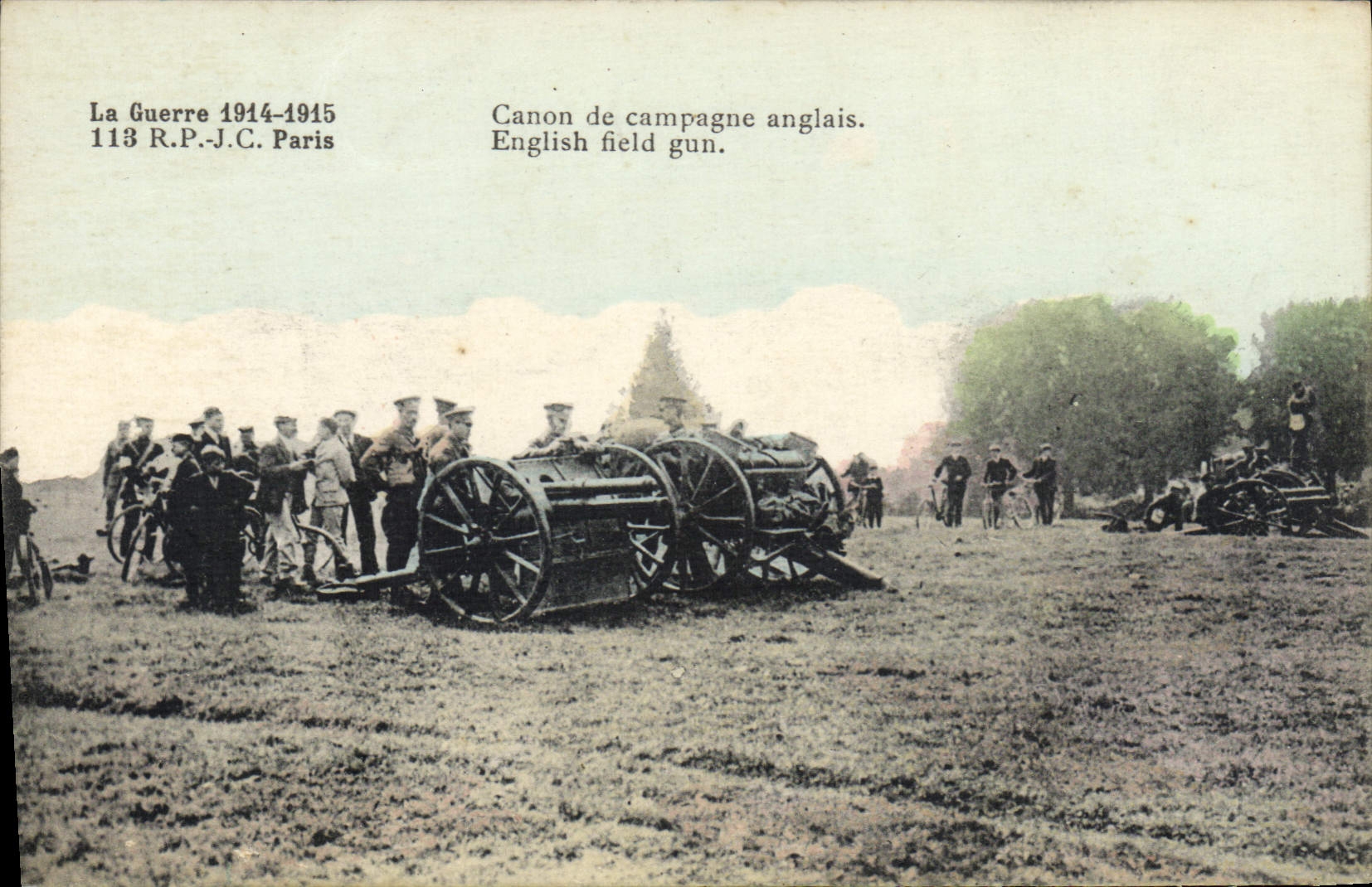 VINTAGE POSTCARD Militaria Field gun English
