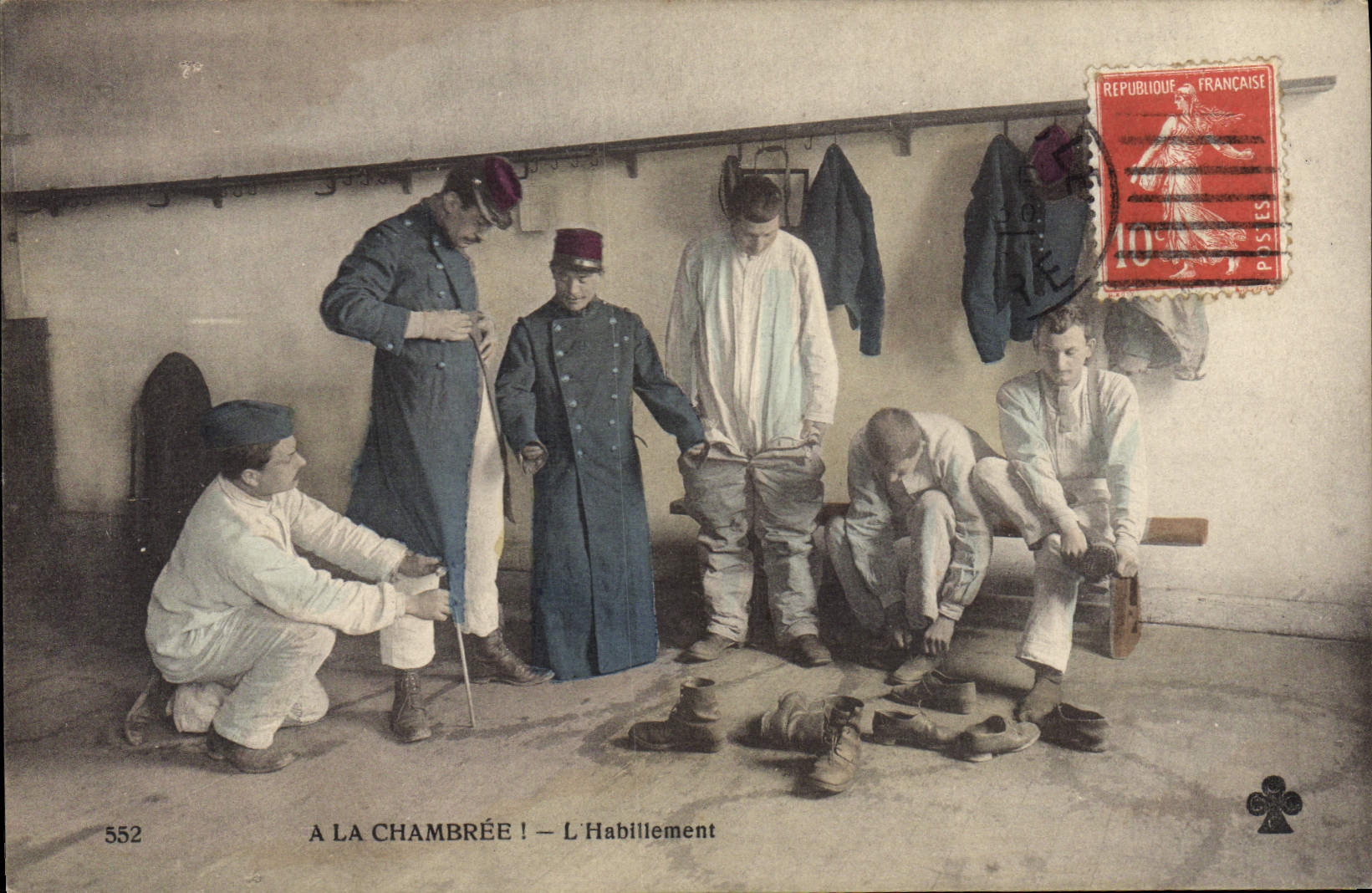 VINTAGE POSTCARD Militaria With the barrack room clothing