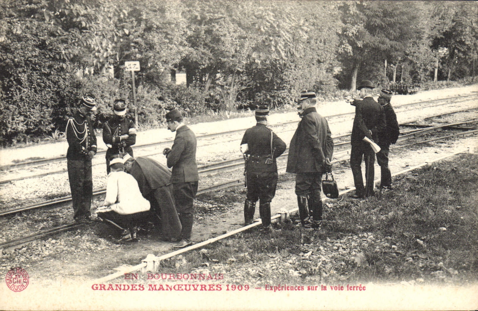 CPA Militaria Bourbonnais Grandes manoeuvres 1909 Experiences sur la voie ferre