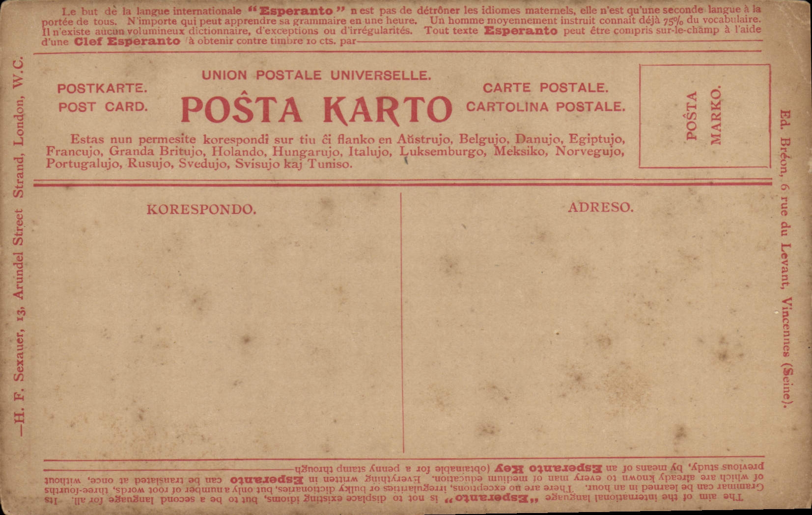 CPA Esperanto 