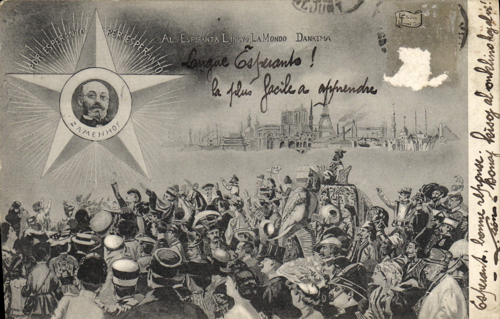 CPA Esperanto La Mondo Dankema