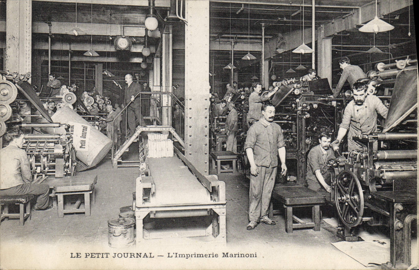 VINTAGE POSTCARD Press the Small Newspaper Marinoni Printing works