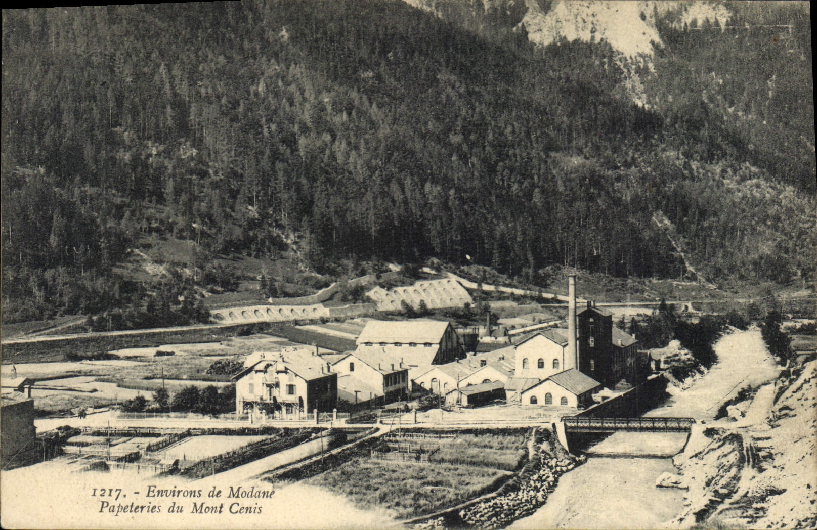VINTAGE POSTCARD Surroundings of Modane Paper mills of the Cenis Mount