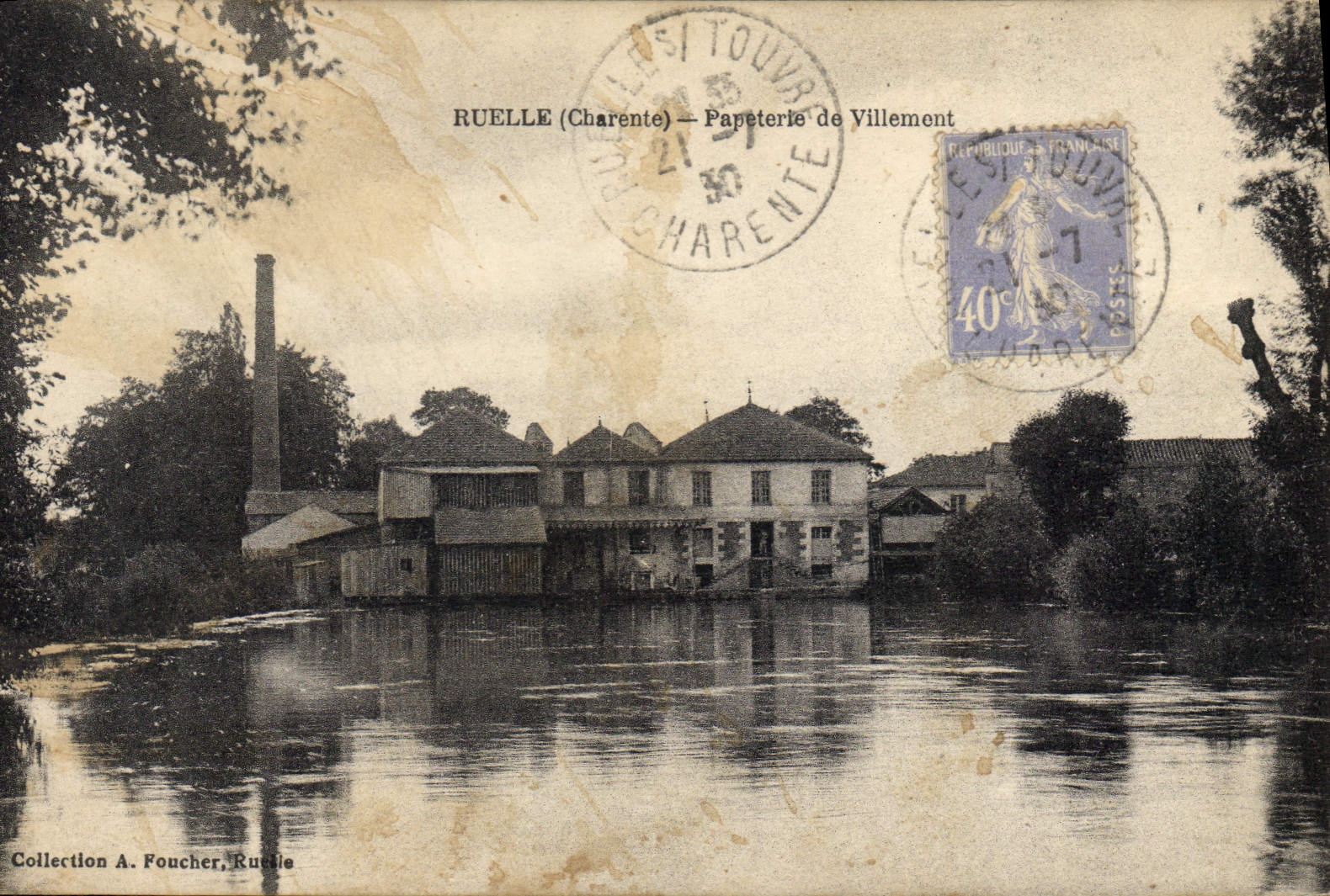 VINTAGE POSTCARD Lane Paper mill of Vilely