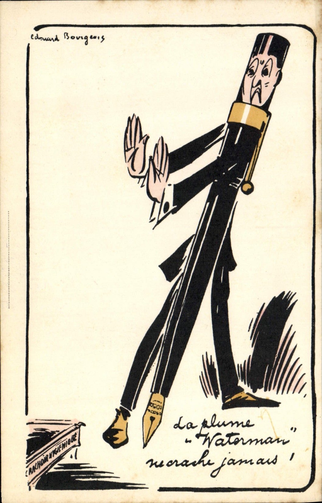 CPA Style a plume Waterman Publicite