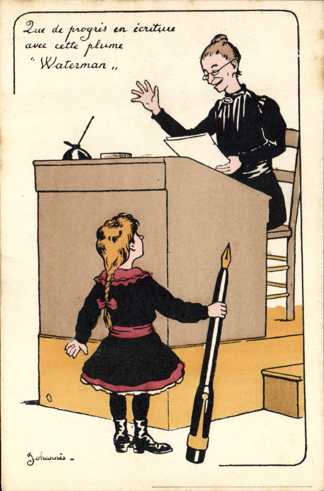 CPA Style a plume Waterman Publicite