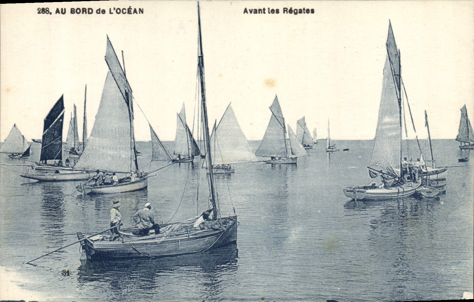 VINTAGE POSTCARD Boat Before the regattas