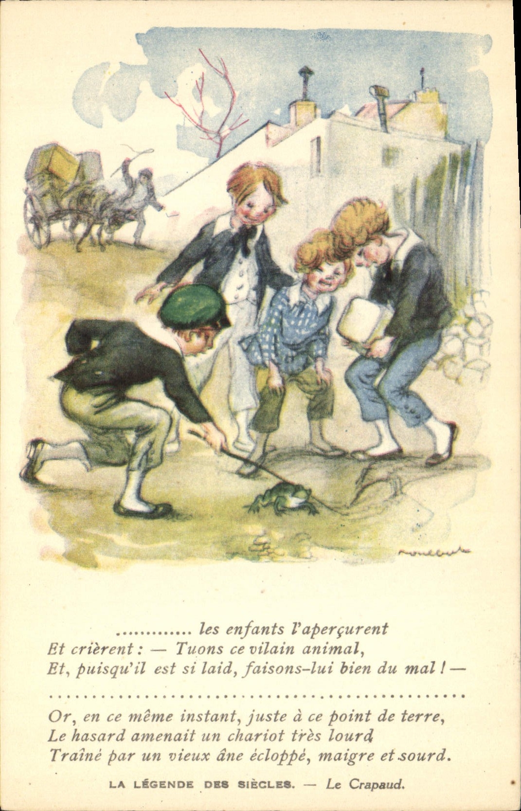 CPA Illustrateur Poulbot Victor Hugo La legende des siecles Le Crapaud Grenouille