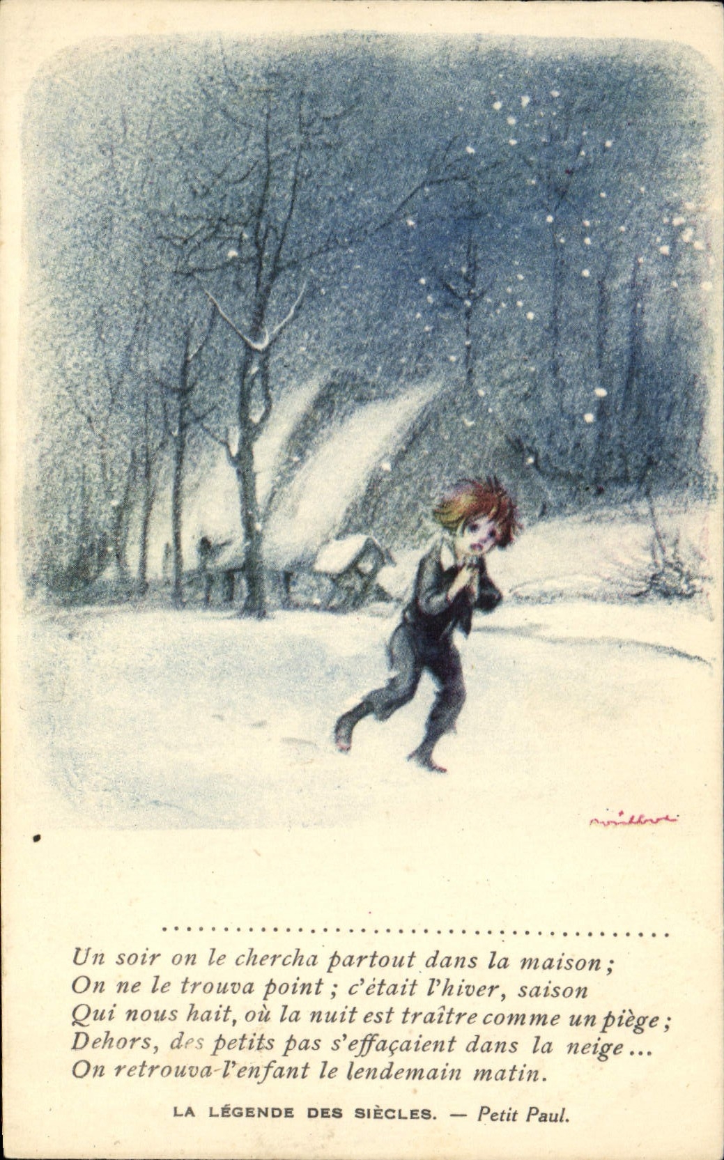 CPA Illustrateur Poulbot Victor Hugo La legende des siecles Petit Paul