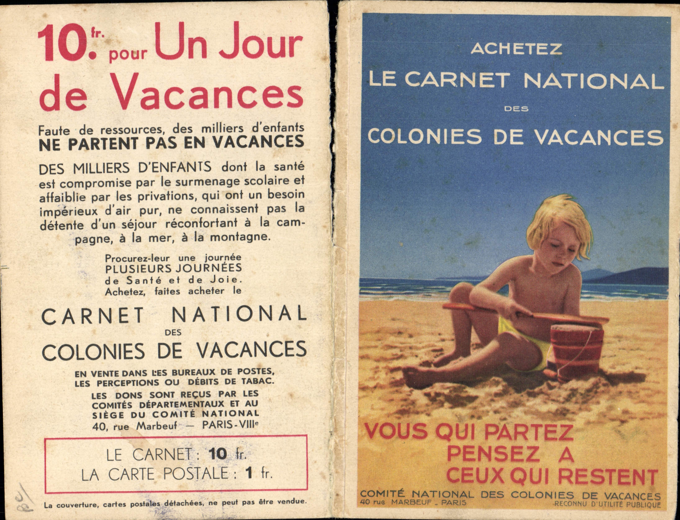 CPA Livret Colonies de Vacances Loterie Nationale 