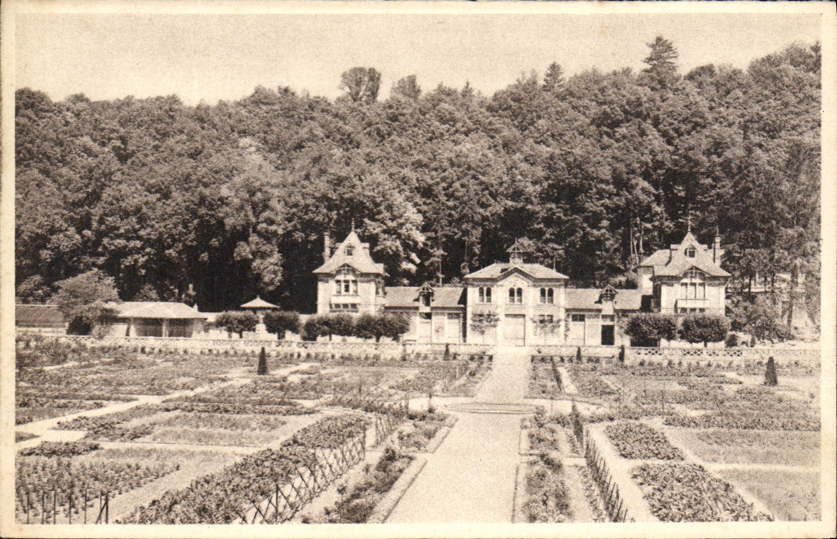 VINTAGE POSTCARD School of horticulture of the Presses of Roy Foundation Cognacq Jay the firm Dutchwoman and the kitchen garden