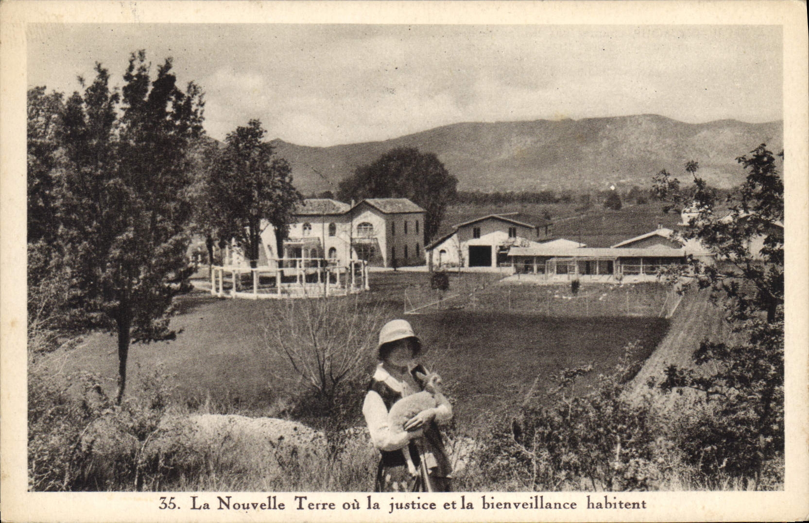 VINTAGE POSTCARD the new ground or justice and the bienvaillance live