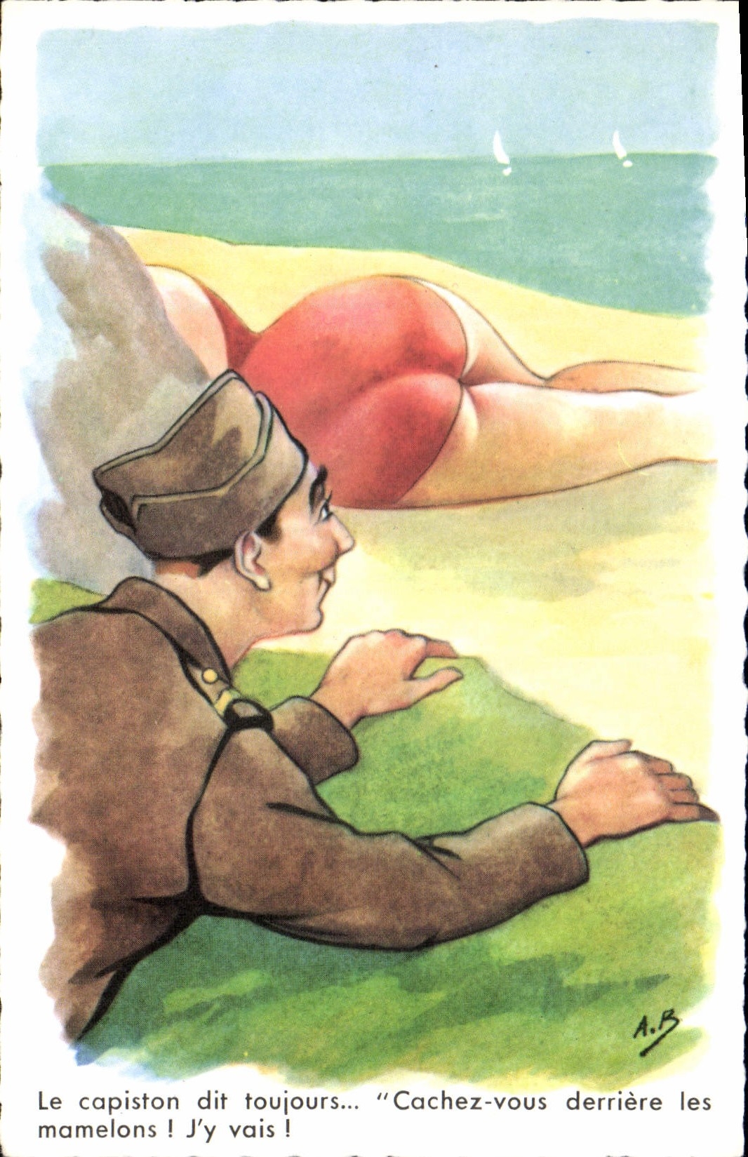 CPA Fantaisie Illustrateur Plage 