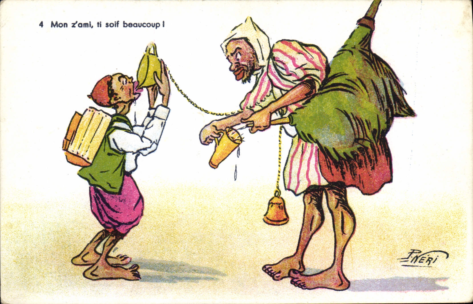 CPA Fantaisie Illustrateur Afrique du Nord 