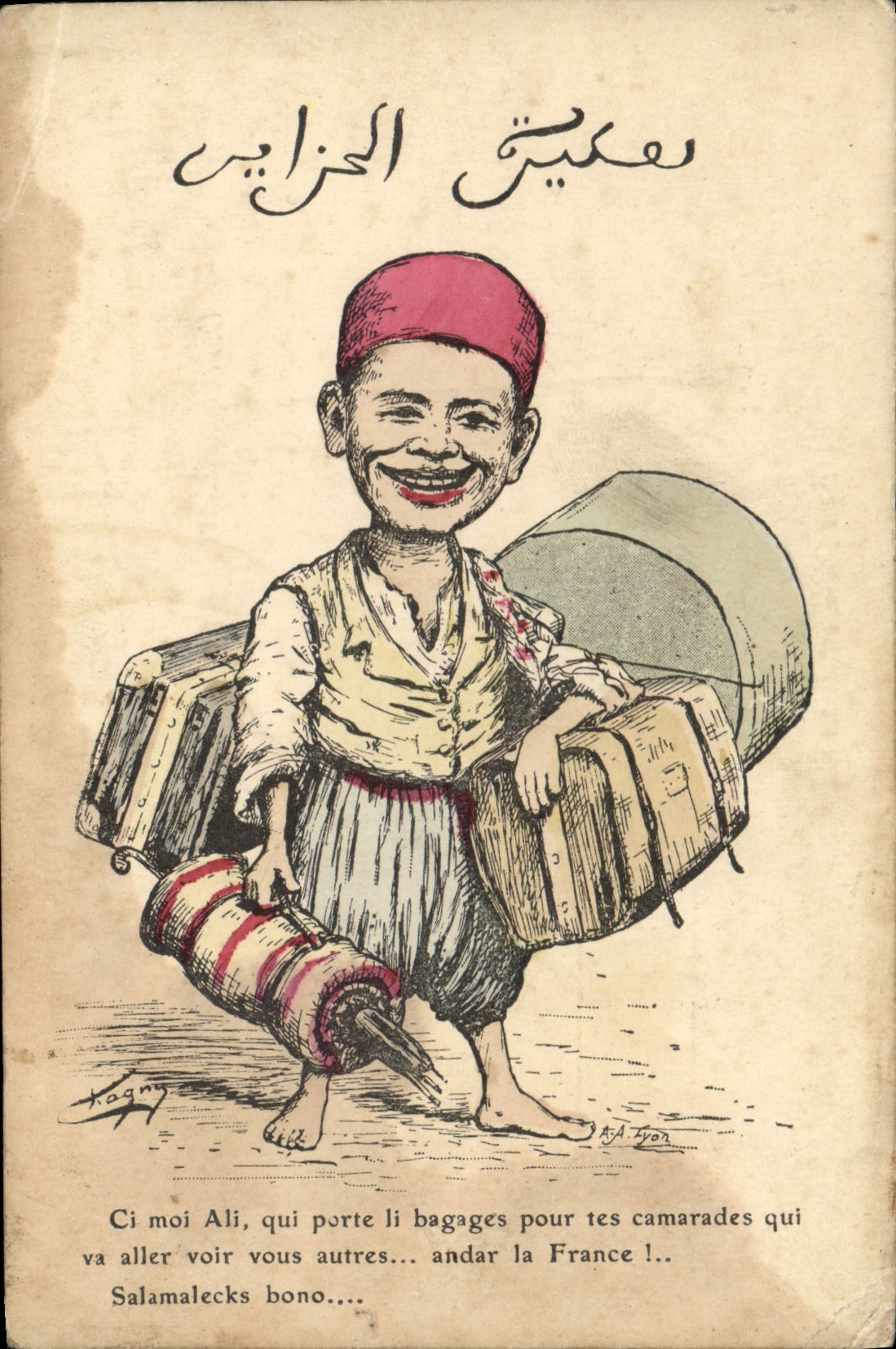 CPA Fantaisie Illustrateur Afrique du Nord 