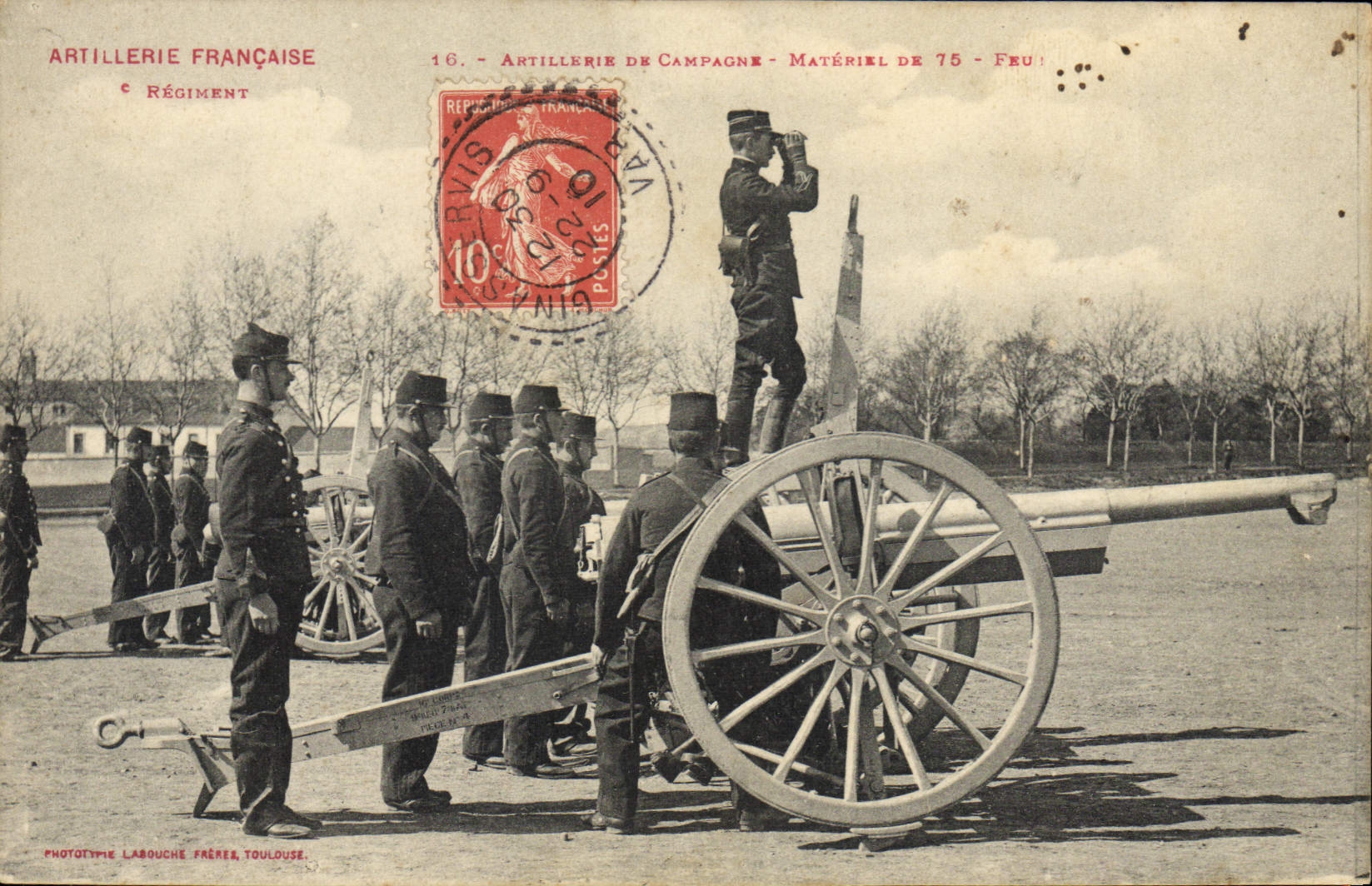 CPA Militaria Artillerie de campagne Materiel de 75