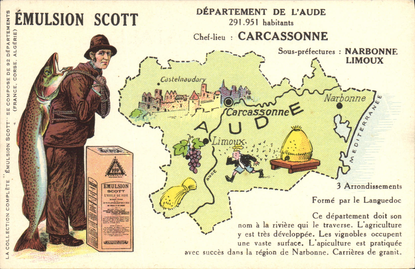 CPA Emulsion Scott Poisson Departement Aude Carcassonne Narbonne Limoux