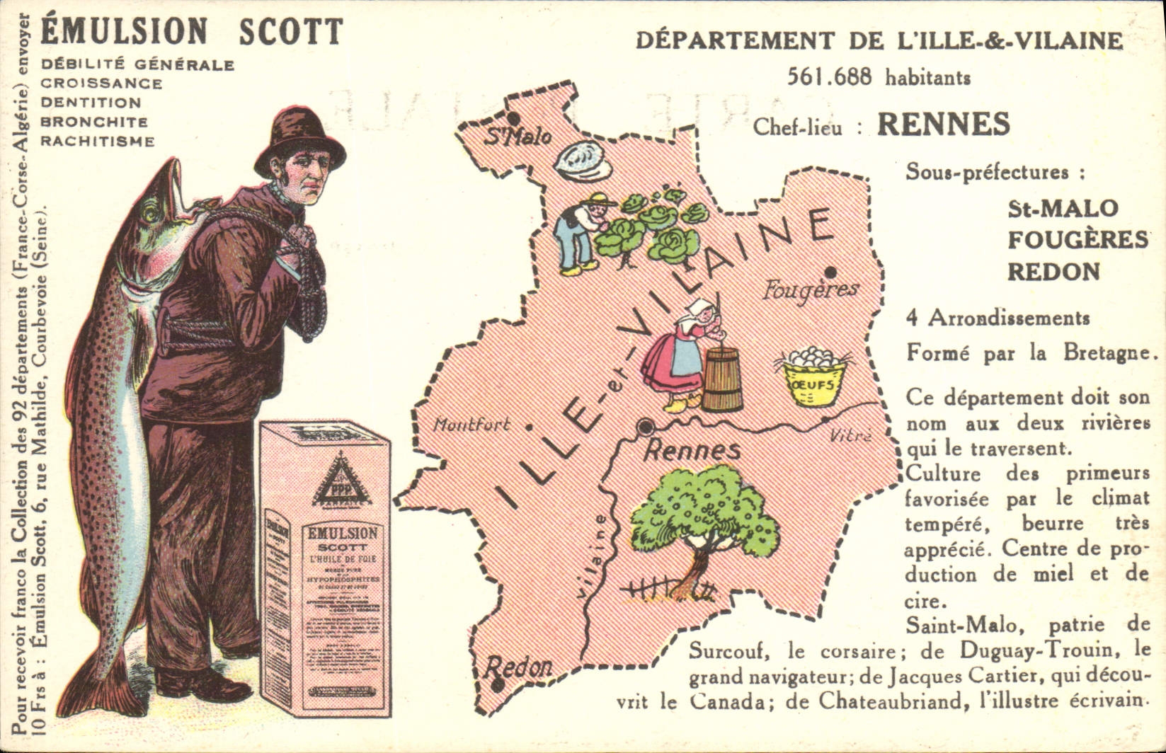 CPA Emulsion Scott Poisson Departement Ille et Vilaine Rennes St Malo Fougeres Redon