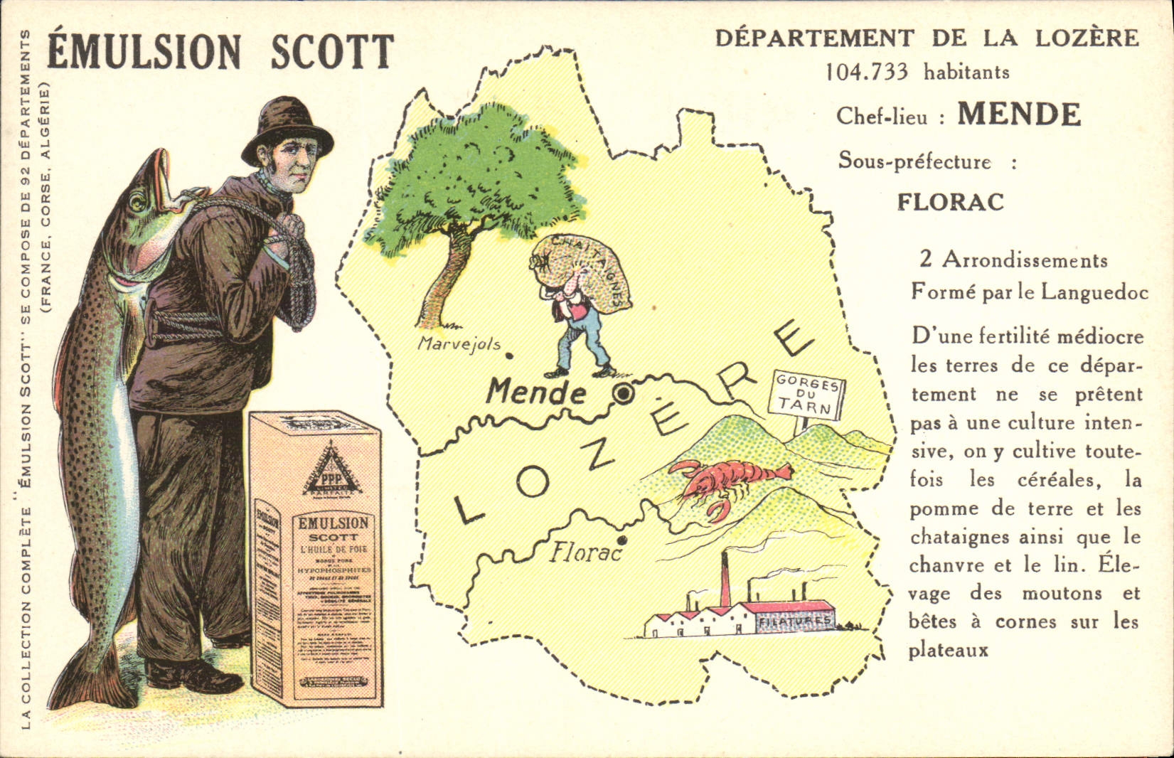 CPA Emulsion Scott Poisson Departement Lozere Mende Florac