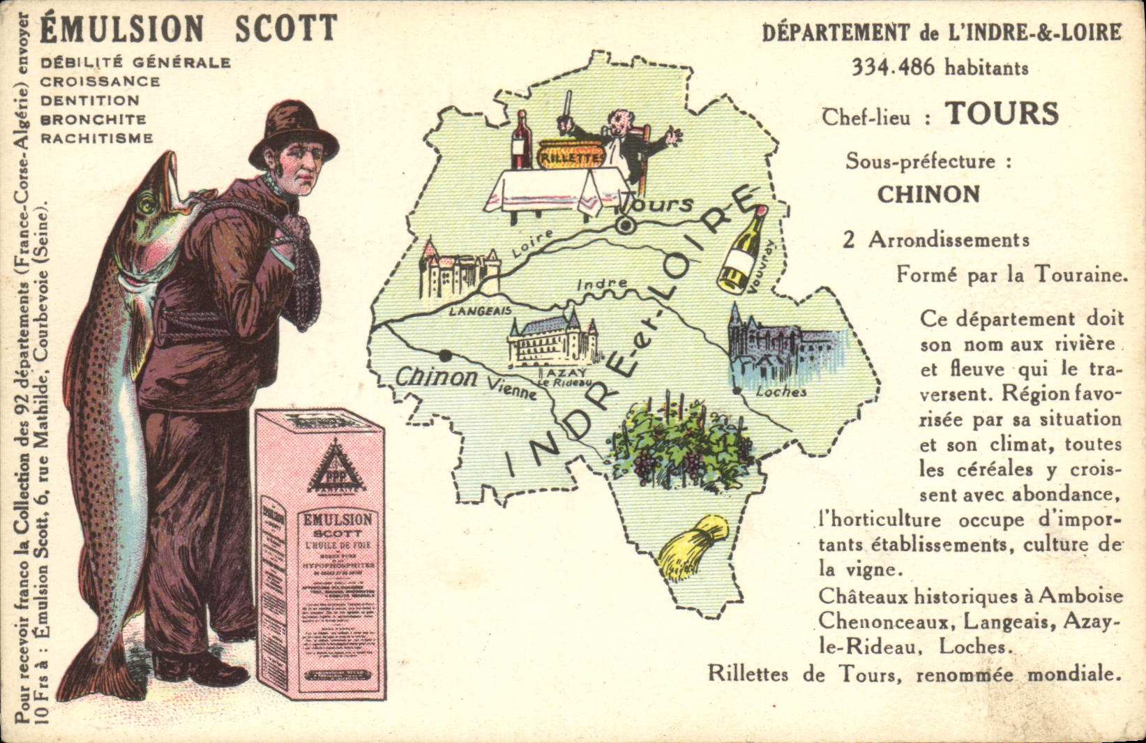 CPA Emulsion Scott Poisson Departement Indre et Loire Tours Chinon