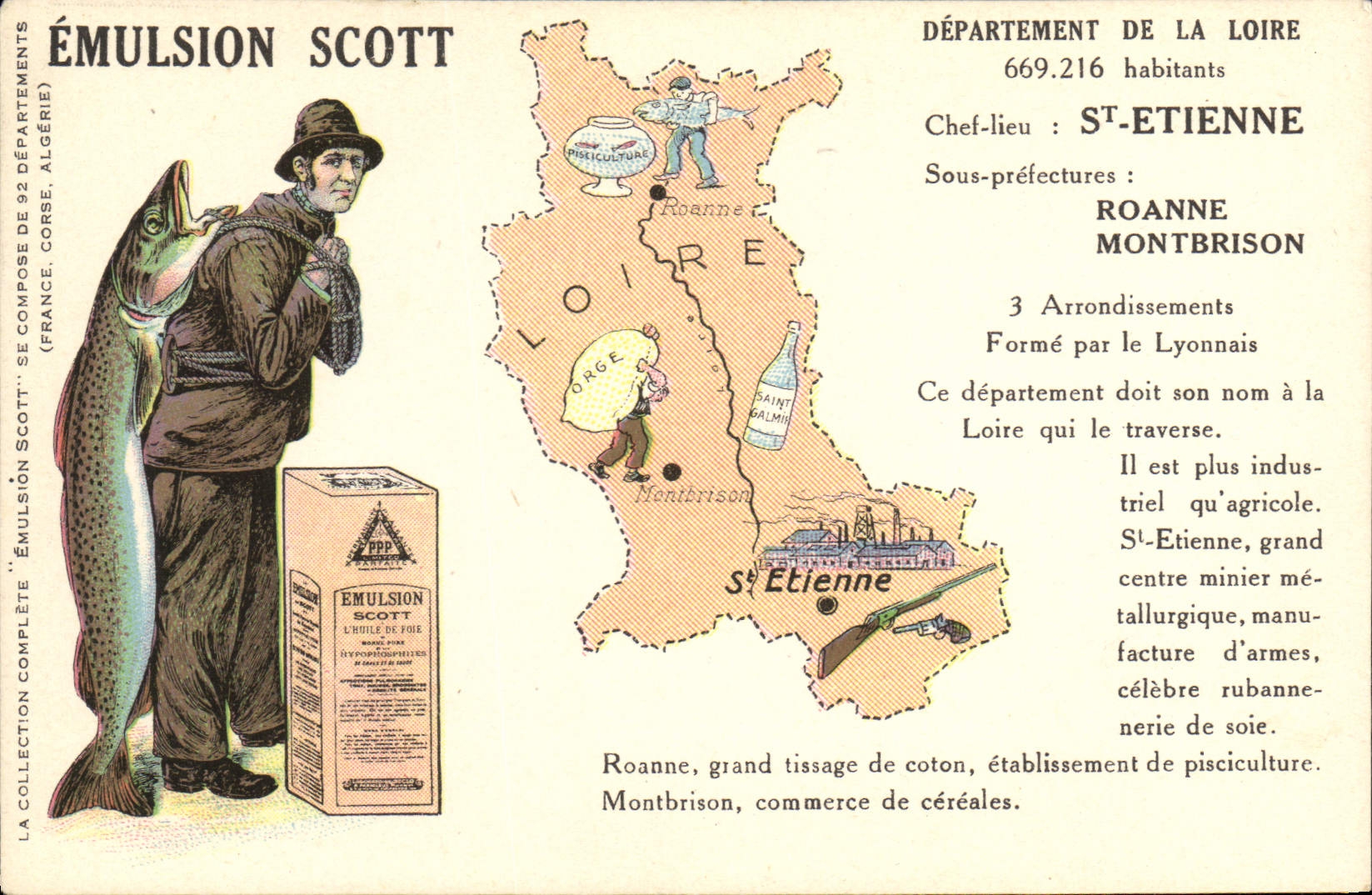 CPA Emulsion Scott Poisson Departement Loire St Etienne Roanne Montbrison