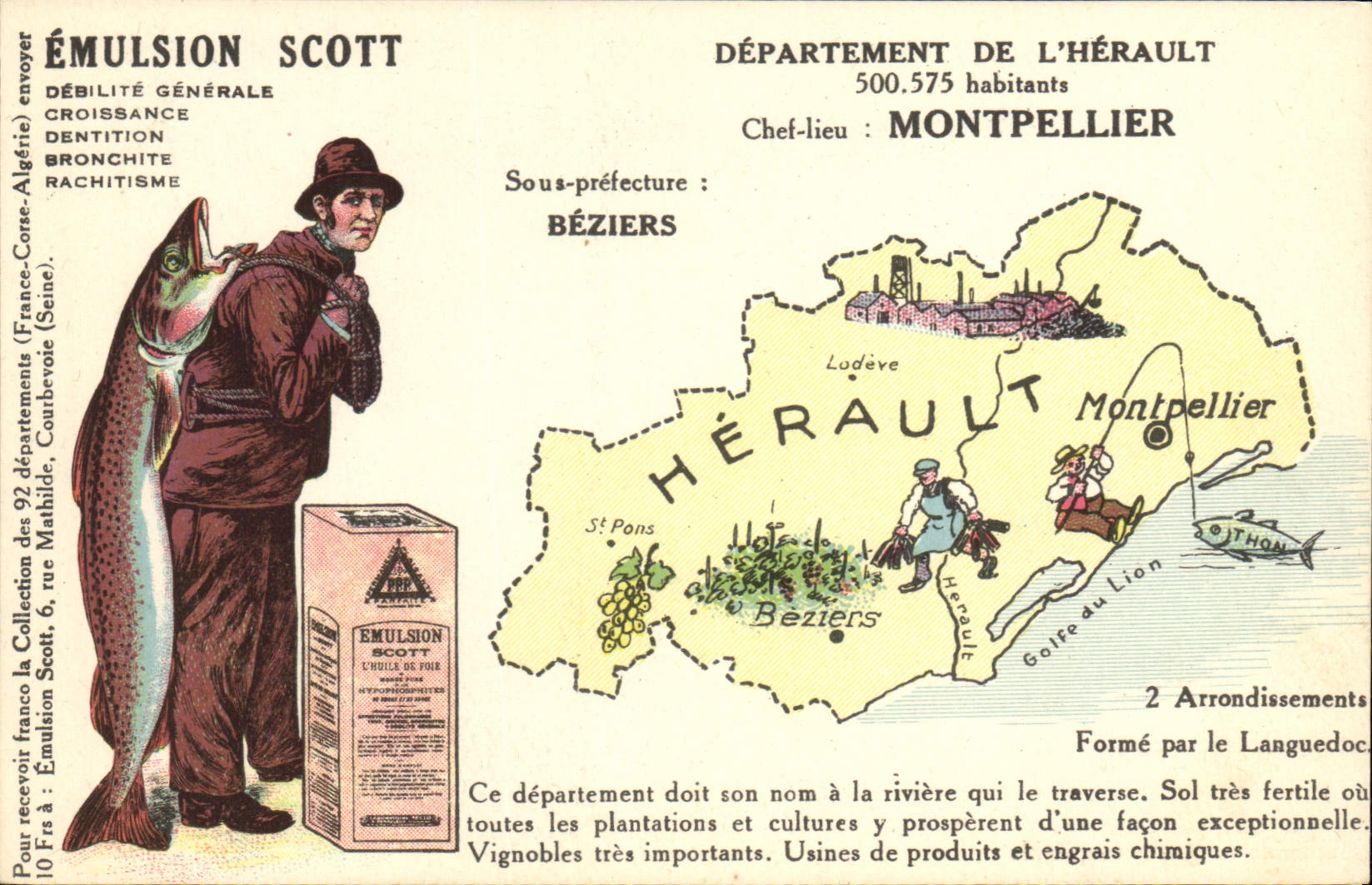 CPA Emulsion Scott Poisson Departement Herault Montpellier Poisson Peche