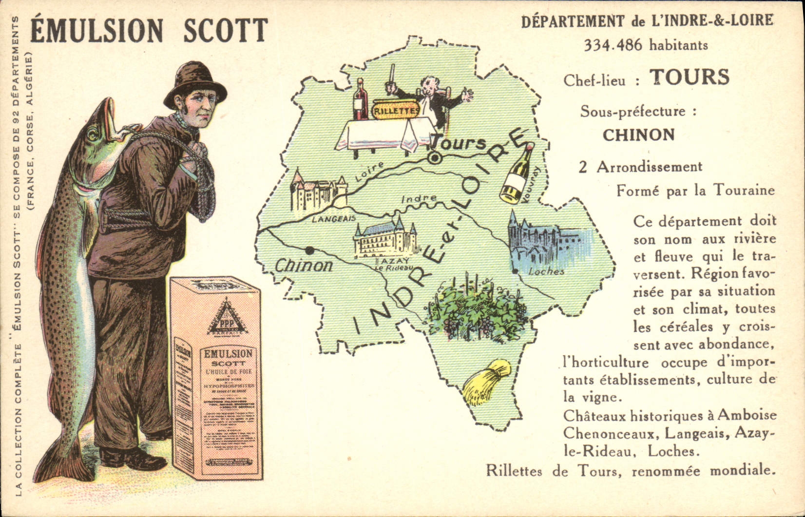 CPA Emulsion Scott Poisson Departement Indre et Loire Tours Chinon 