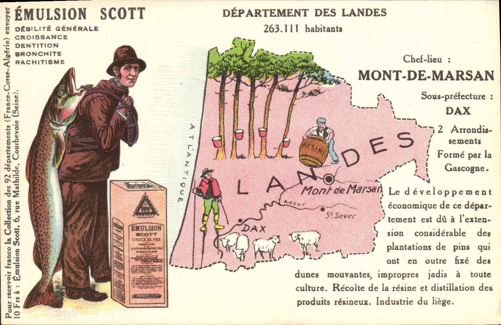 CPA Emulsion Scott Poisson Departement Landes Mont de Marsan